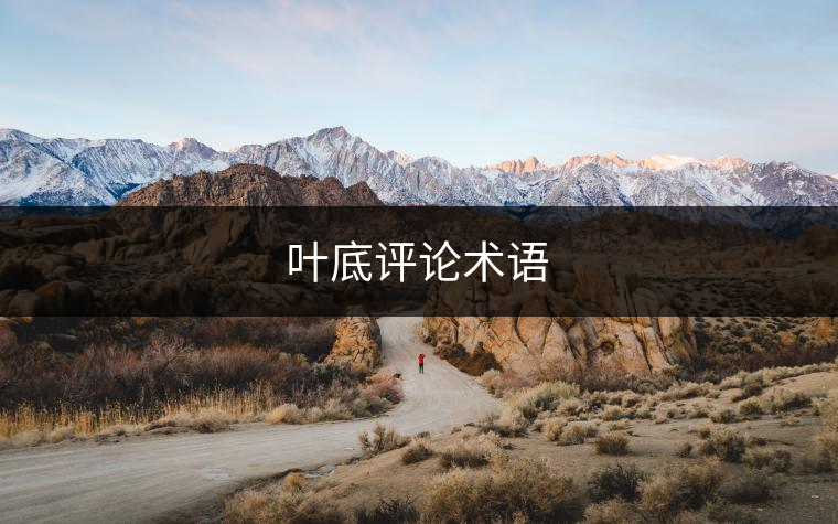 葉底評論術(shù)語