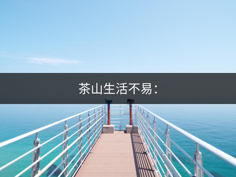 茶山生活不易: 茶山生活不易: