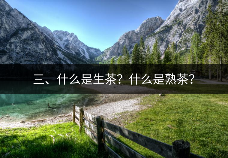 三、什么是生茶？什么是熟茶？