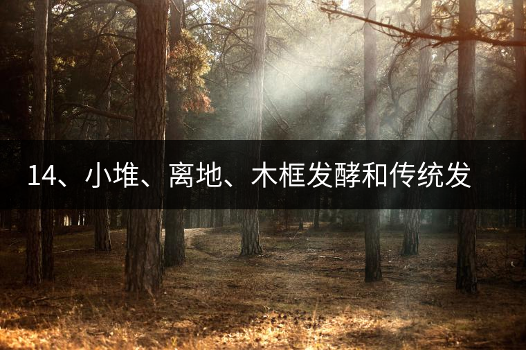 14、小堆、離地、木框發(fā)酵和傳統(tǒng)發(fā)酵 14、小堆、離地、木框發(fā)酵和傳統(tǒng)發(fā)酵