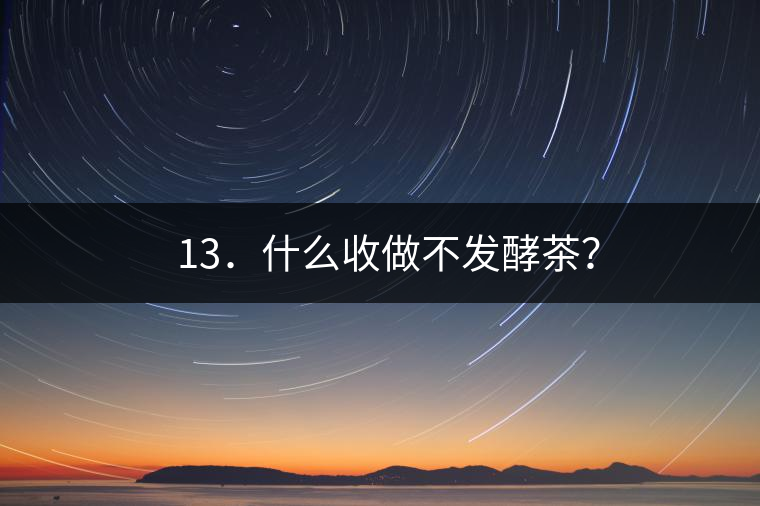 ? 13．什么收做不發酵茶？