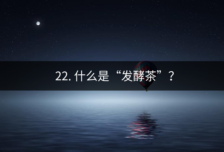 ? 22. 什么是“發酵茶”？