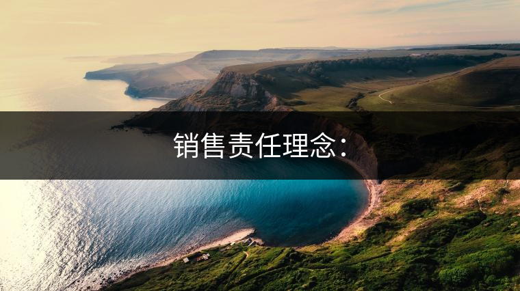 銷售責任理念: 銷售責任理念: