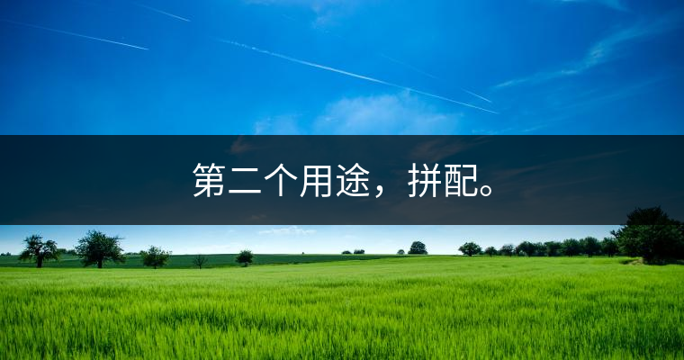 第二個用途,拼配。 第二個用途,拼配。