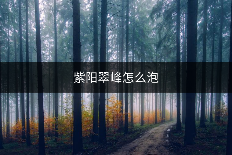 紫陽翠峰怎么泡 紫陽翠峰怎么泡